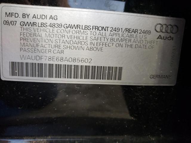 Photo 10 from auction – 2008 AUDI A4 2.0T QU with VIN WAUDF78E68A085602