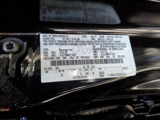 Photo 10 from auction – 2012 FORD FOCUS SEL with VIN 1FAHP3H29CL473040
