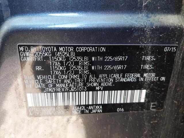 Photo 10 from auction – 2015 TOYOTA RAV4 LE with VIN JTMZFREV7FJ051013