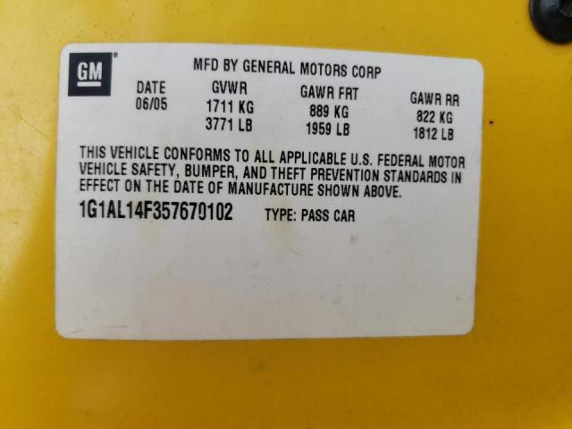 Photo 10 from auction – 2005 CHEVROLET COBALT LS with VIN 1G1AL14F357670102