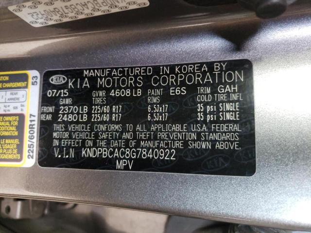 Photo 10 from auction – 2016 KIA SPORTAGE L with VIN KNDPBCAC8G7840922