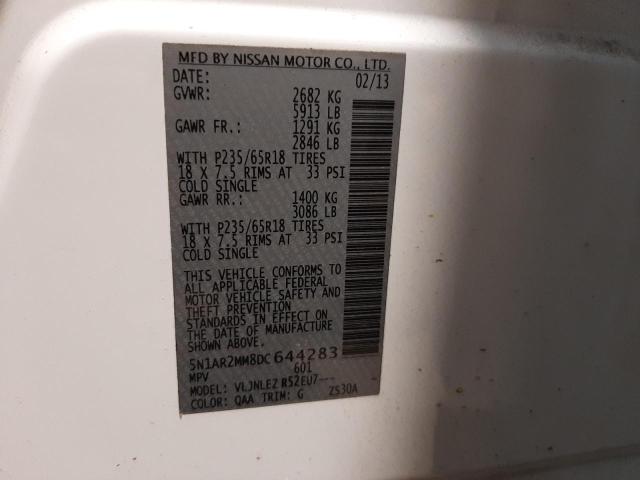 Photo 10 from auction – 2013 NISSAN PATHFINDER with VIN 5N1AR2MM8DC644283