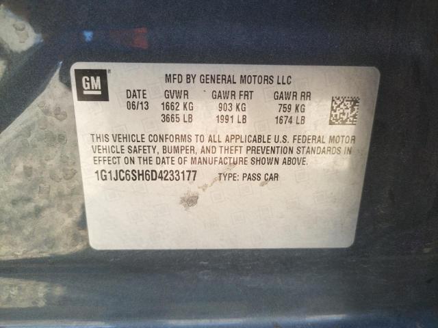 Photo 10 from auction – 2013 CHEVROLET SONIC LT with VIN 1G1JC6SH6D4233177