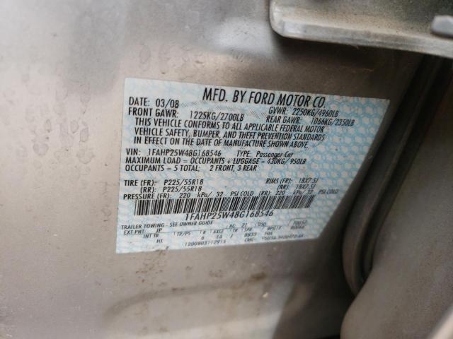 Photo 10 from auction – 2008 FORD TAURUS LIM with VIN 1FAHP25W48G168546