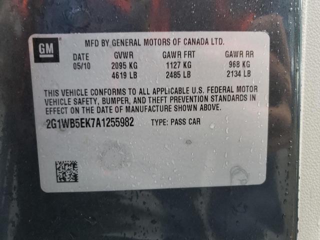 Photo 10 from auction – 2010 CHEVROLET IMPALA LT with VIN 2G1WB5EK7A1255982