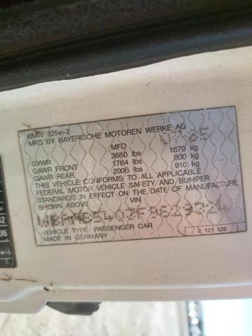 Photo 10 from auction – 1985 BMW 325 E with VIN WBAAB5403F9629324