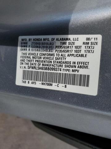 Photo 10 from auction – 2011 HONDA ODYSSEY EX with VIN 5FNRL5H65BB099374