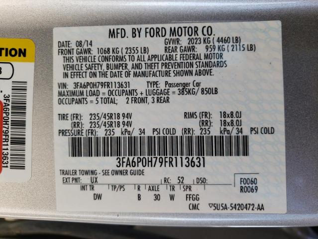 Photo 10 from auction – 2015 FORD FUSION SE with VIN 3FA6P0H79FR113631