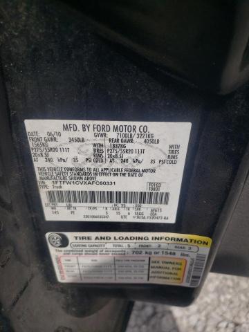 Photo 10 from auction – 2010 FORD F150 SUPER with VIN 1FTFW1CVXAFC60331