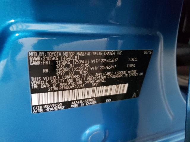 Photo 10 from auction – 2016 TOYOTA RAV4 XLE with VIN 2T3RFREV0GW513348