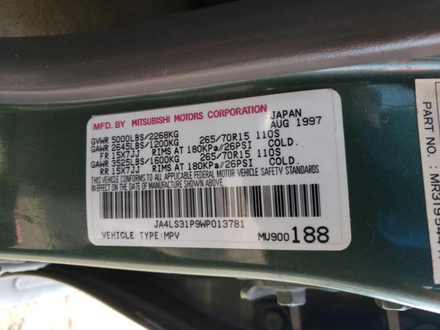 Photo 10 from auction – 1998 MITSUBISHI MONTERO SP with VIN JA4LS31P9WP013781