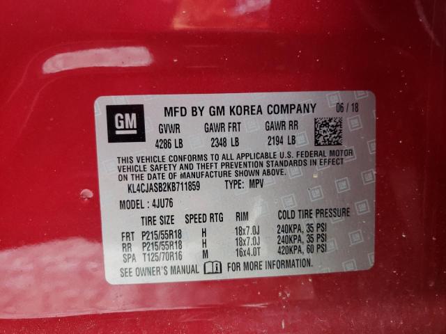Photo 10 from auction – 2019 BUICK ENCORE PRE with VIN KL4CJASB2KB711859