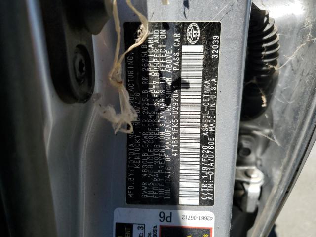 Photo 10 from auction – 2017 TOYOTA CAMRY LE with VIN 4T1BF1FK5HU292041