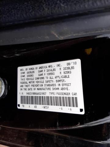 Photo 10 from auction – 2010 HONDA ACCORD EXL with VIN 1HGCS1B8XAA021807