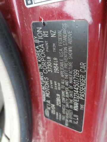Photo 10 from auction – 2004 KIA SPECTRA LX with VIN KNAFE121445017199