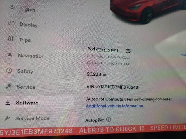 Photo 8 from auction – 2021 TESLA MODEL 3 with VIN 5YJ3E1EB3MF973248