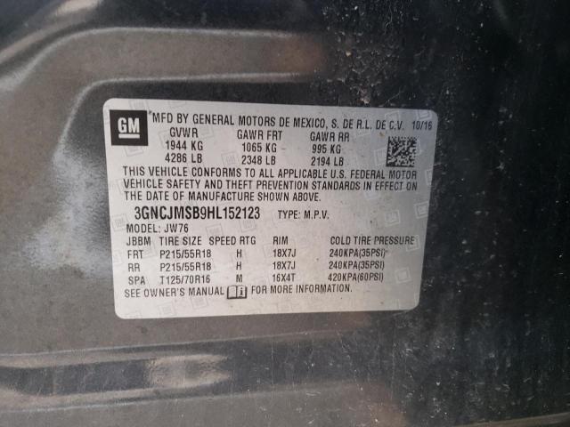 Photo 10 from auction – 2017 CHEVROLET TRAX PREMI with VIN 3GNCJMSB9HL152123