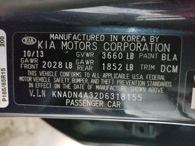 Photo 10 from auction – 2013 KIA RIO EX with VIN KNADN4A32D6318155