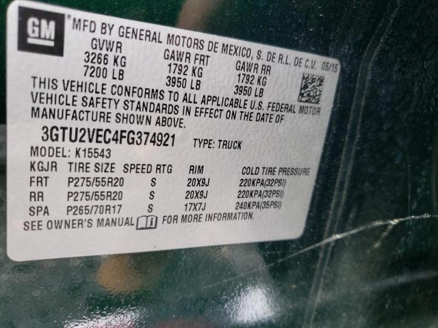 Photo 10 from auction – 2015 GMC SIERRA K15 with VIN 3GTU2VEC4FG374921
