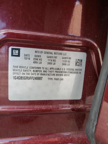 Photo 10 from auction – 2015 BUICK LACROSSE with VIN 1G4GB5GR9FF248887
