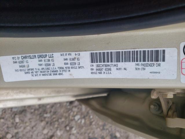 Photo 10 from auction – 2010 DODGE AVENGER SX with VIN 1B3CC4FB6AN171443