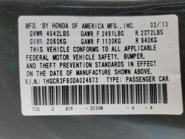 Photo 10 from auction – 2013 HONDA ACCORD EXL with VIN 1HGCR3F80DA024673