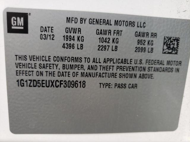 Photo 10 from auction – 2012 CHEVROLET MALIBU 2LT with VIN 1G1ZD5EUXCF309618