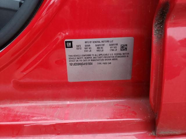 Photo 10 from auction – 2012 CHEVROLET SONIC LT with VIN 1G1JC5SH2C4161564
