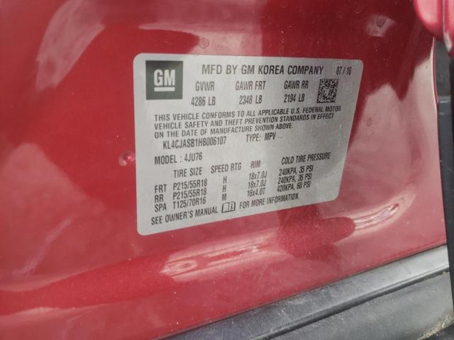 Photo 10 from auction – 2017 BUICK ENCORE PRE with VIN KL4CJASB1HB006107