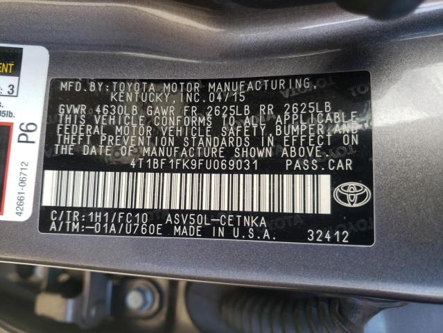 Photo 10 from auction – 2015 TOYOTA CAMRY LE with VIN 4T1BF1FK9FU069031