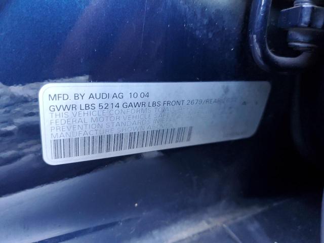 Photo 10 from auction – 2005 AUDI A6 3.2 QUA with VIN WAUDG74F05N062476