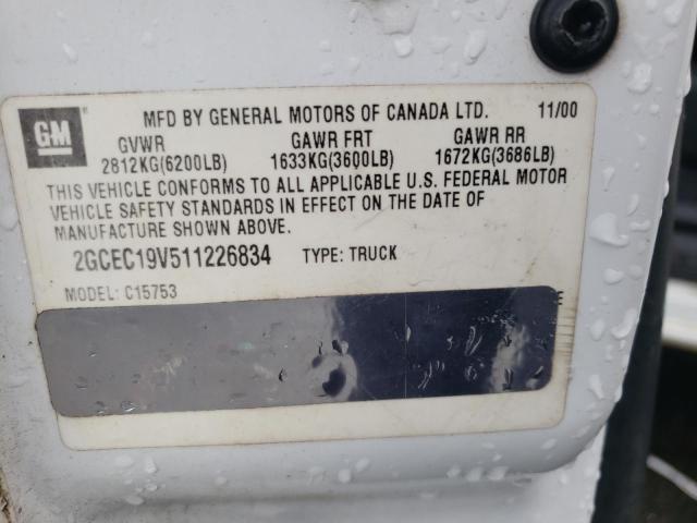Photo 10 from auction – 2001 CHEVROLET SILVERADO with VIN 2GCEC19V511226834