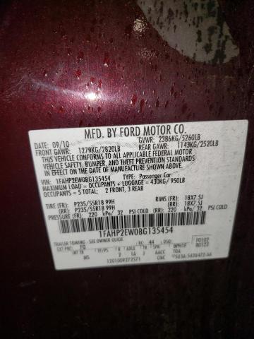 Photo 10 from auction – 2011 FORD TAURUS SEL with VIN 1FAHP2EW0BG135454
