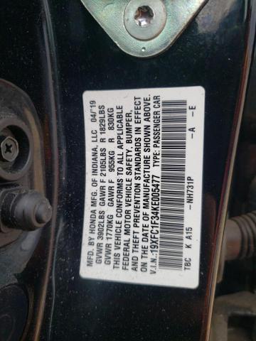 Photo 10 from auction – 2019 HONDA CIVIC EX with VIN 19XFC1F34KE005477