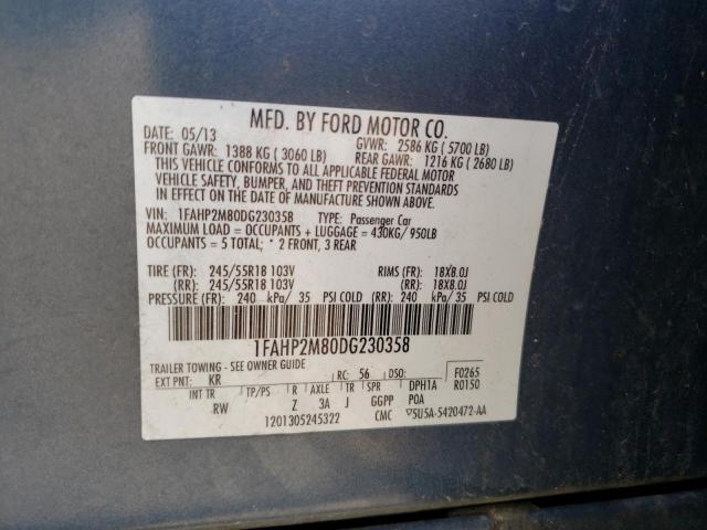 Photo 10 from auction – 2013 FORD TAURUS POL with VIN 1FAHP2M80DG230358