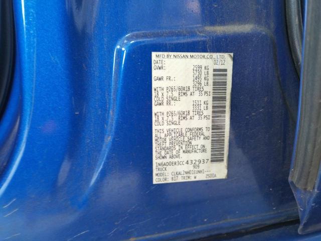 Photo 10 from auction – 2012 NISSAN FRONTIER S with VIN 1N6AD0ER3CC432937