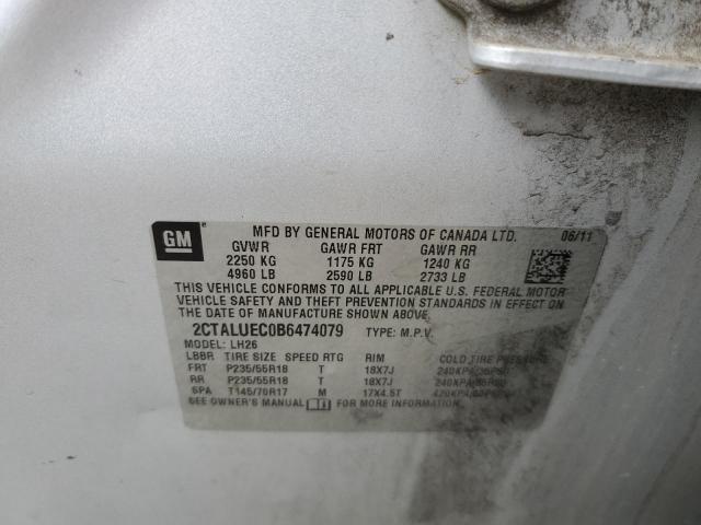 Photo 10 from auction – 2011 GMC TERRAIN SL with VIN 2CTALUEC0B6474079