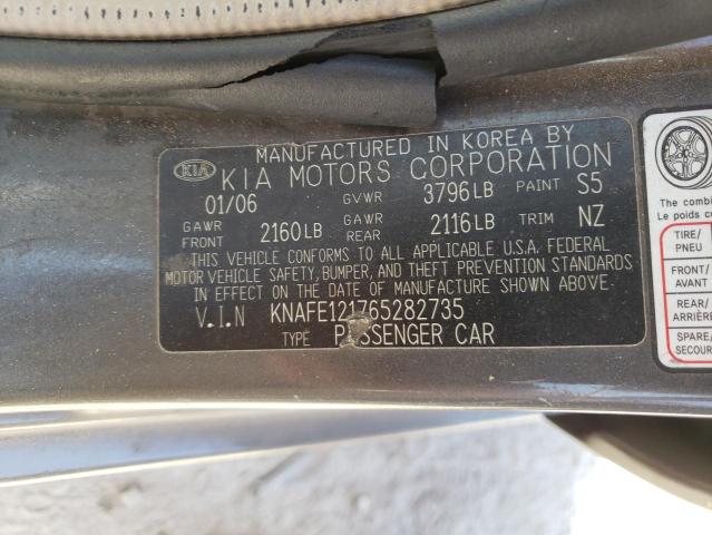 Photo 10 from auction – 2006 KIA SPECTRA LX with VIN KNAFE121765282735