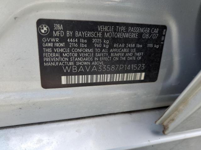 Photo 10 from auction – 2007 BMW 328 I with VIN WBAVA33587P141523