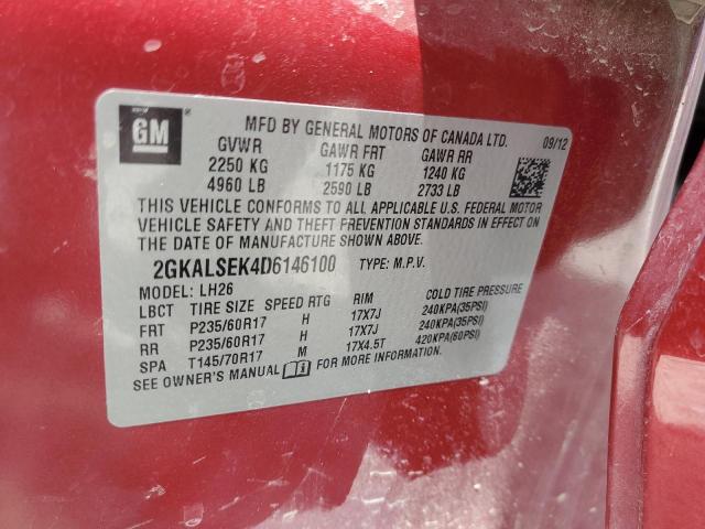 Photo 10 from auction – 2013 GMC TERRAIN SL with VIN 2GKALSEK4D6146100