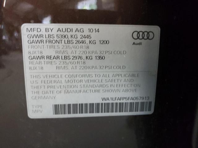 Photo 10 from auction – 2015 AUDI Q5 PREMIUM with VIN WA1LFAFP5FA057913