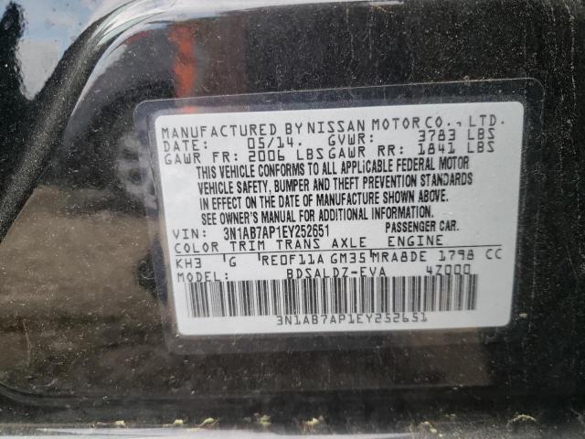 Photo 10 from auction – 2014 NISSAN SENTRA S with VIN 3N1AB7AP1EY252651