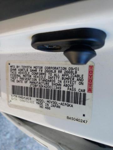 Photo 10 from auction – 2002 TOYOTA CAMRY LE with VIN JTDBF32K420011349
