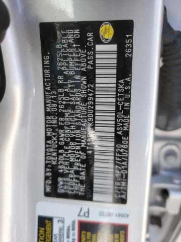 Photo 10 from auction – 2013 TOYOTA CAMRY L with VIN 4T1BF1FK9DU299472