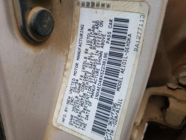 Photo 10 from auction – 1995 TOYOTA CAMRY with VIN 1NXAE04BXSZ238186