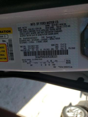 Photo 10 from auction – 2014 FORD FUSION SE with VIN 3FA6P0HD3ER328331