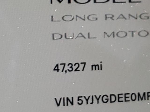 Photo 8 from auction – 2021 TESLA MODEL Y with VIN 5YJYGDEE0MF090638