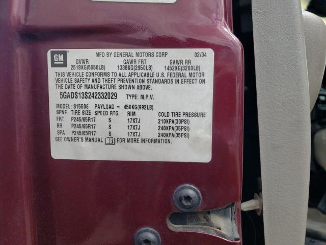 Photo 10 from auction – 2004 BUICK RAINIER CX with VIN 5GADS13S242332029