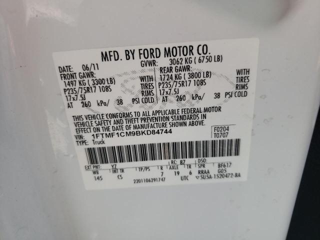 Photo 10 from auction – 2011 FORD F150 with VIN 1FTMF1CM9BKD84744