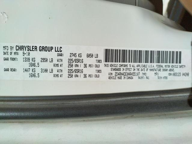 Photo 10 from auction – 2010 DODGE GRAND CARA with VIN 2D4RN4DE0AR455107